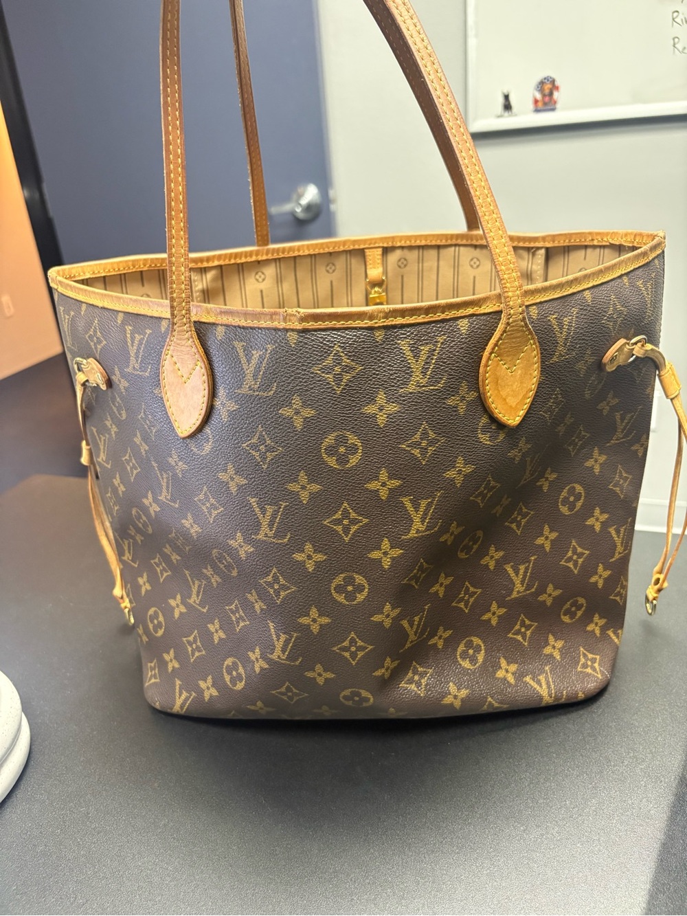 Louis Vuitton Monogram Canvas Tote in Brown and Tan Leather Trim